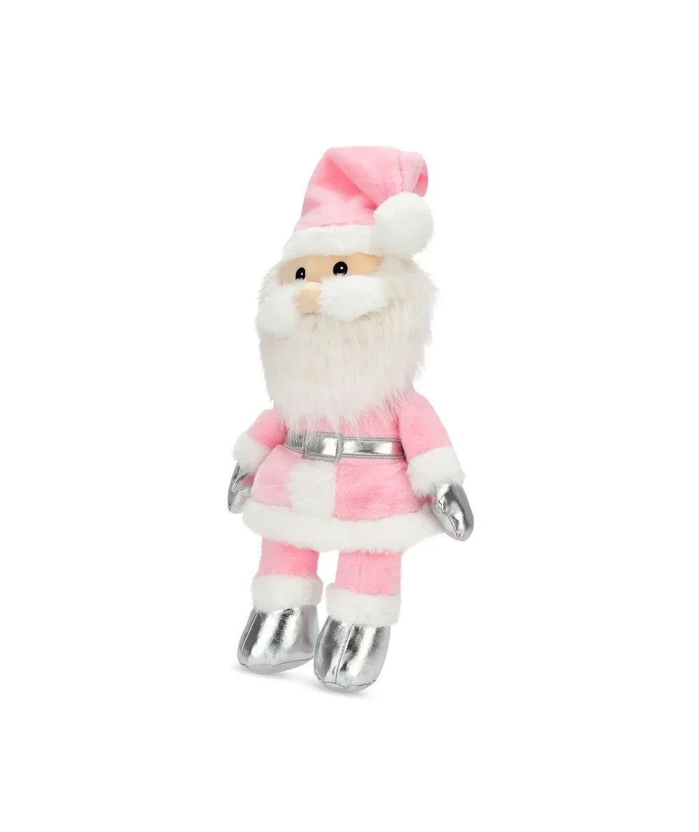 Left side view of the standing Merry Santa faux fur plush character, by Iscream - CAKEWISH
