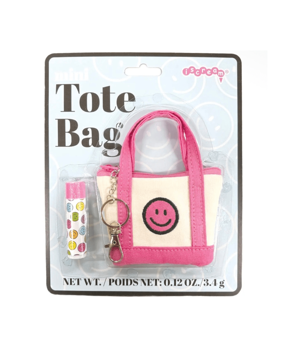 Iscream Mini Tote Bag Lip Balm Key Chain Set - CAKEWISH