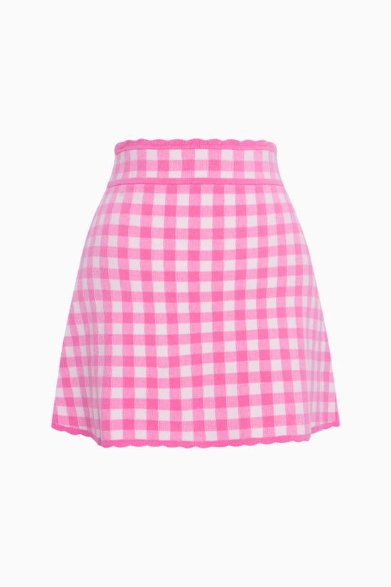 Muna Checkered Knit Skirt - CAKEWISH