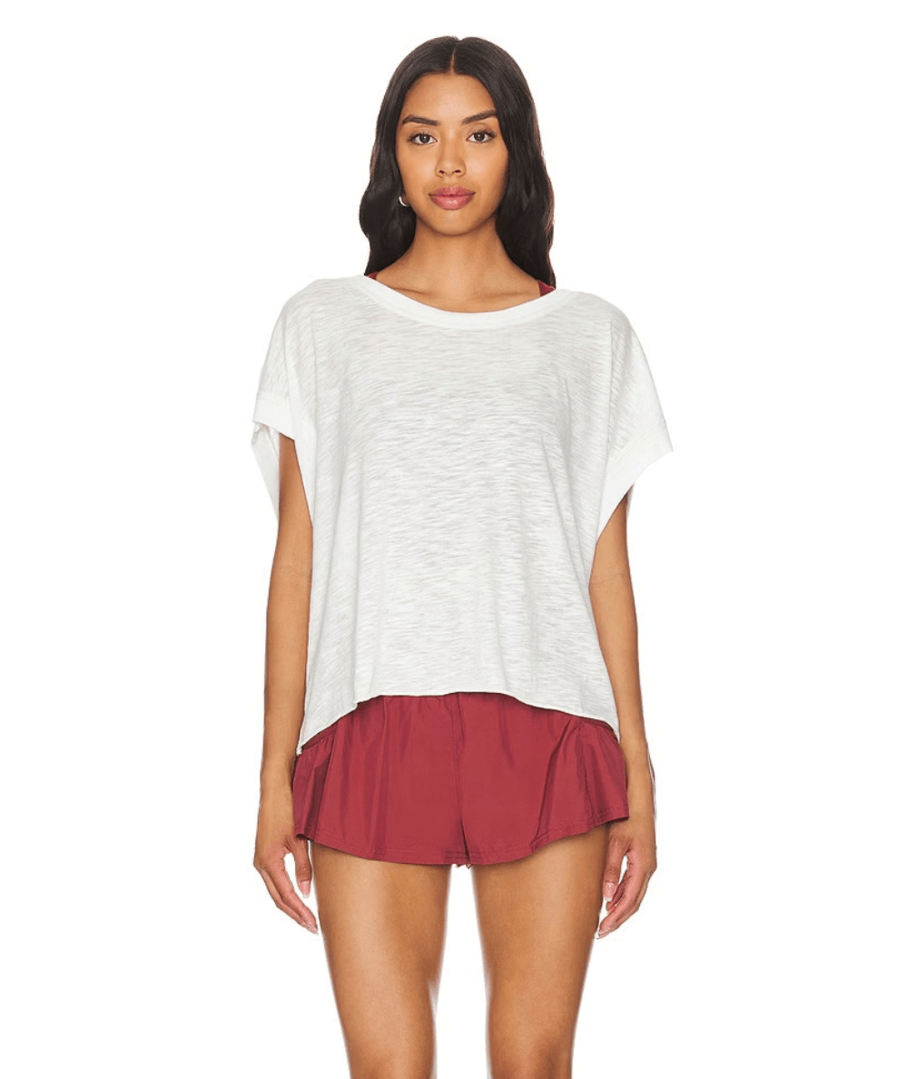 FP Movement My Time Short Sleeve Tee in White featuring oversized slouchy fit - CAKEWISH.