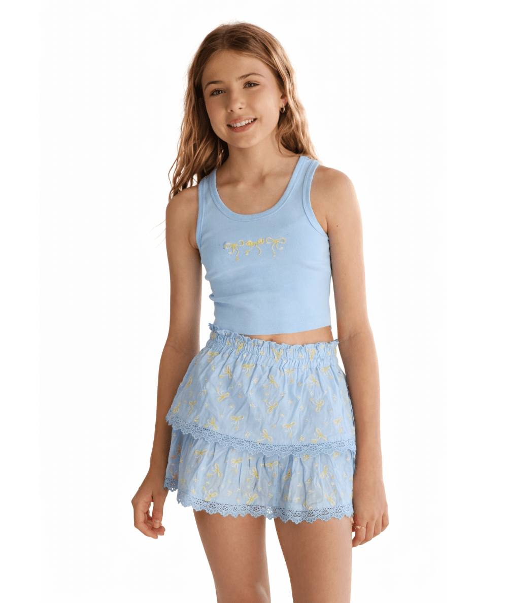 Nantucket Breeze Embroidered Bow Tank - CAKEWISH