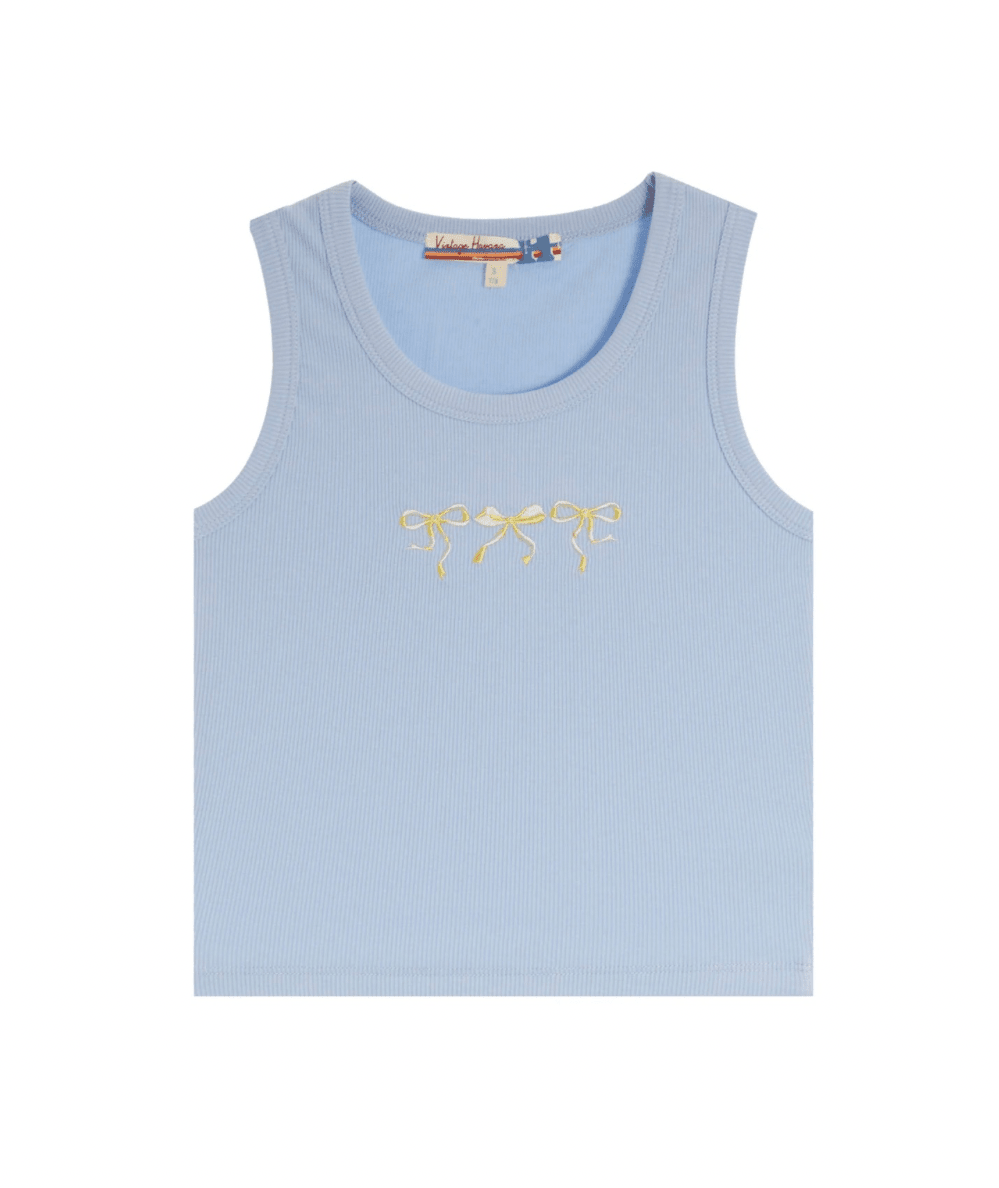 Nantucket Breeze Embroidered Bow Tank - CAKEWISH