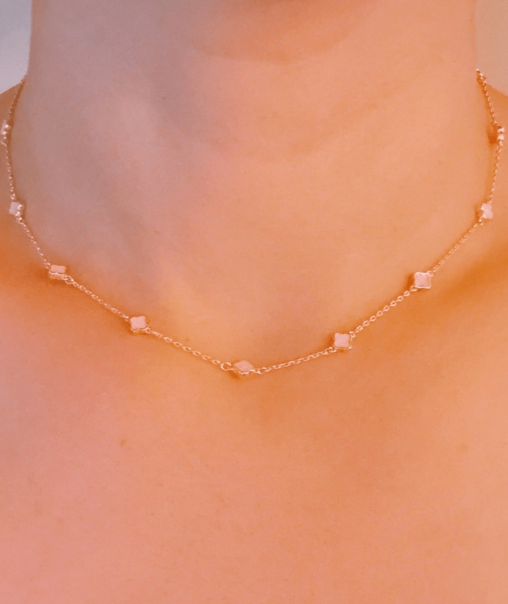 Petite Colored Clover Necklace - CAKEWISH