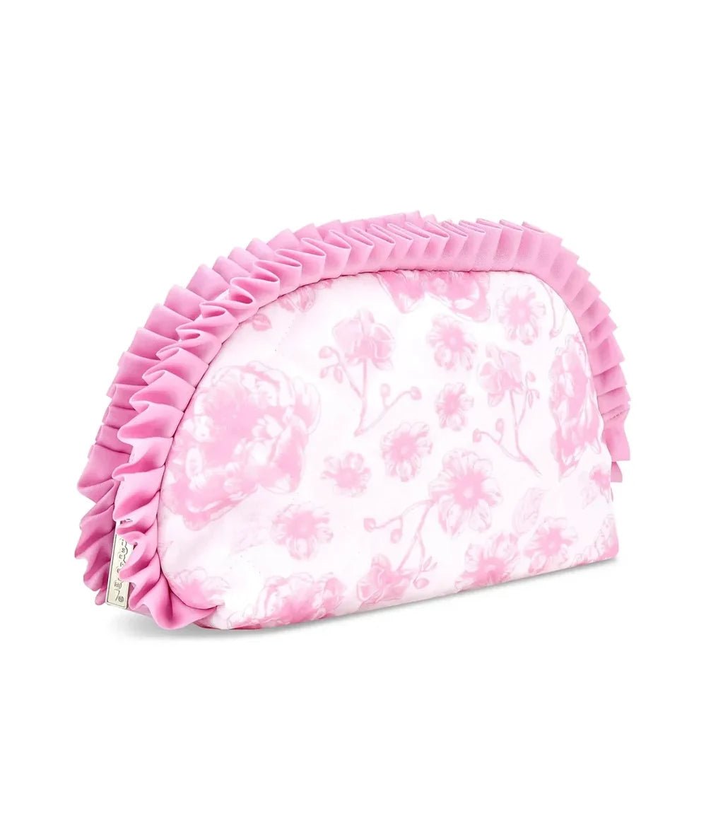 Third view of the Pretty Pink Toile lined nylon makeup pouch, by Iscream - CAKEWISH
