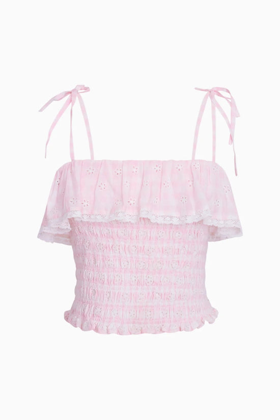 Renada Gingham Eyelet Top - CAKEWISH