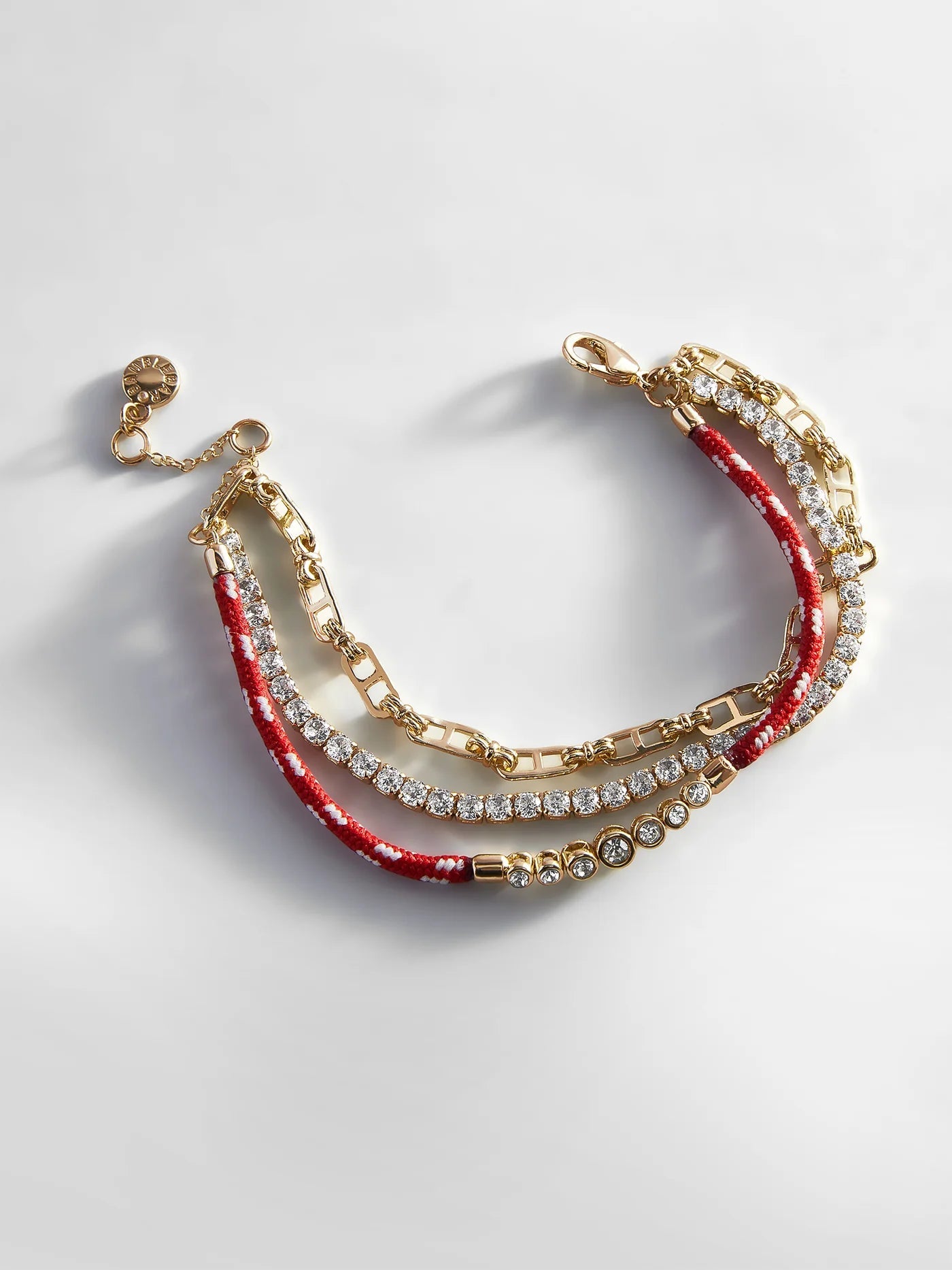 Rowan Red/Gold Semi - Precious Layered Bracelet - CAKEWISH