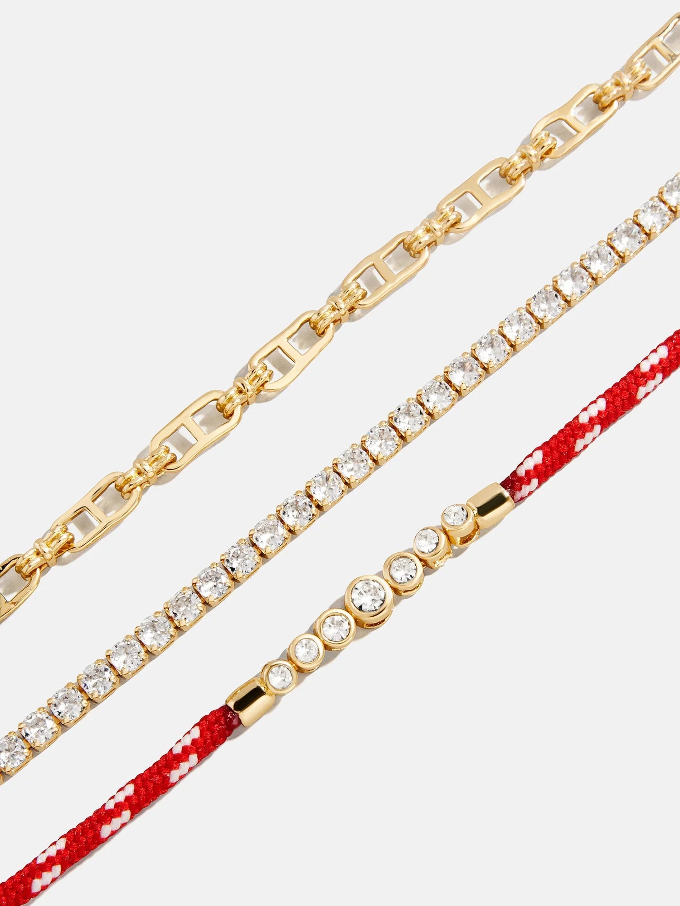 Rowan Red/Gold Semi - Precious Layered Bracelet - CAKEWISH