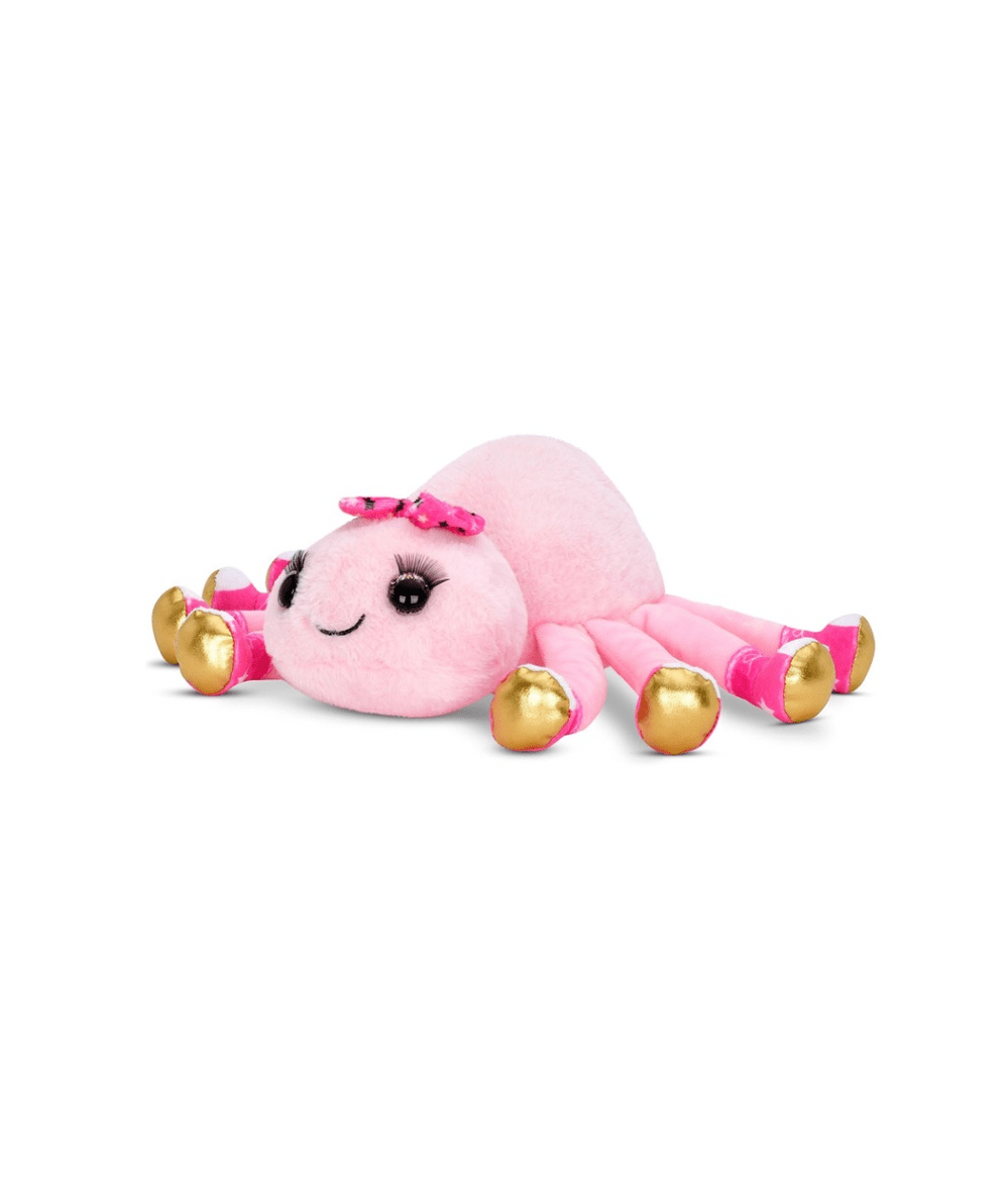 Iscream Sally Spider pink Halloween mini plush with shiny gold feet - CAKEWISH