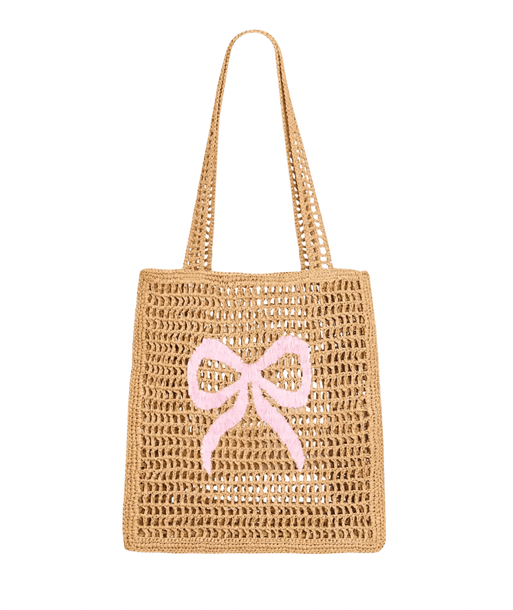 Seaside Straw Bow Beach Bag - CAKEWISH