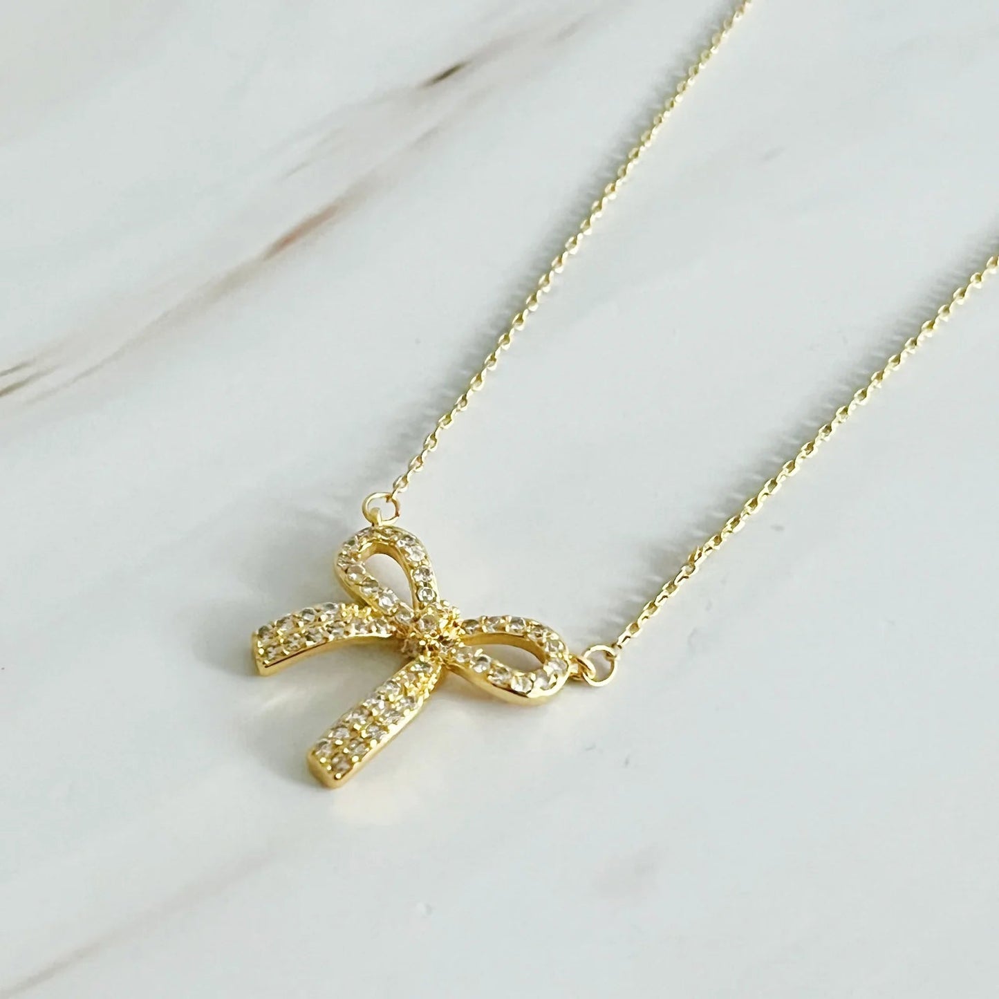 Simply Shine Bow Necklace - CAKEWISH