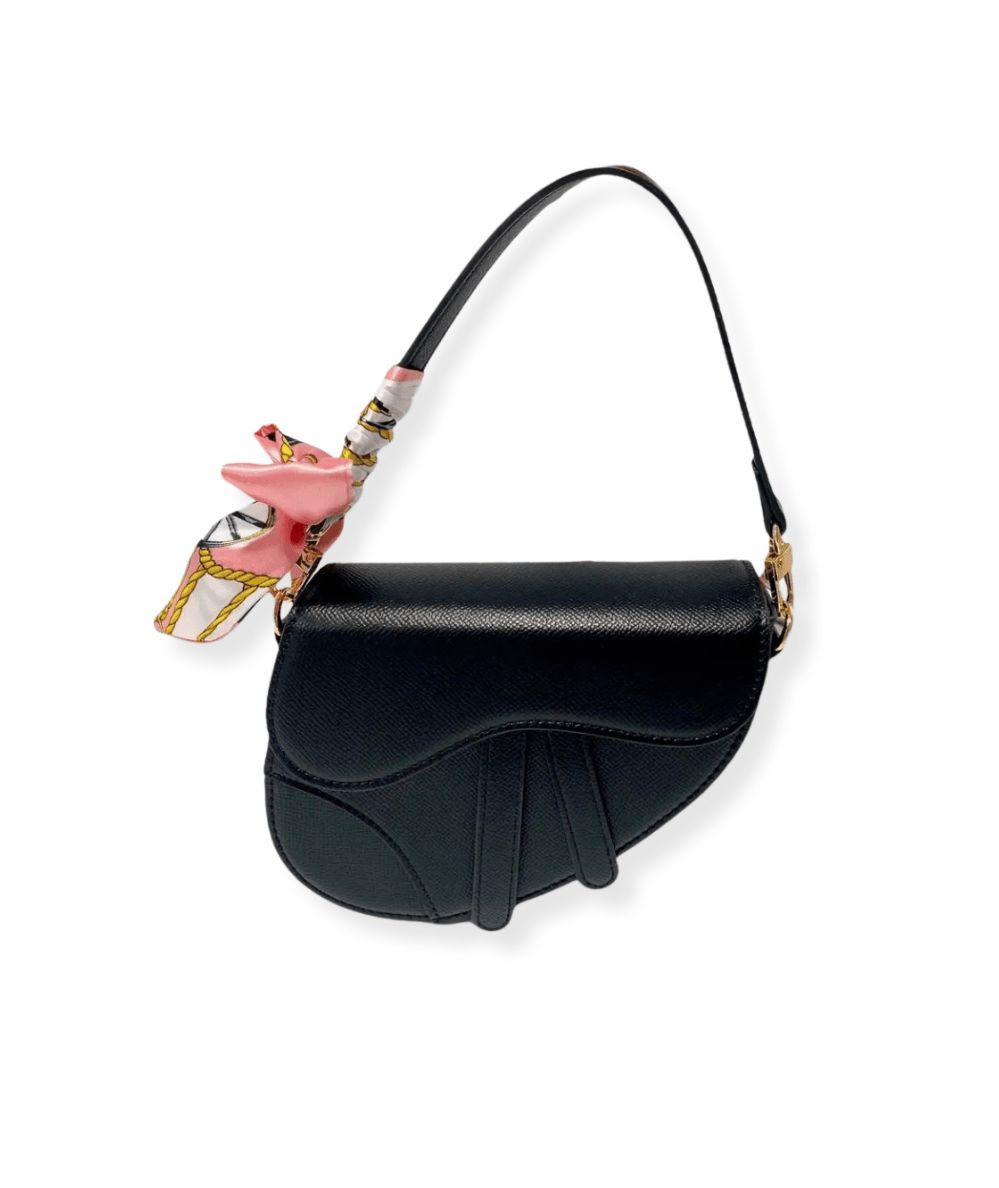 Small Saddle Handbag With Scarf - CAKEWISH