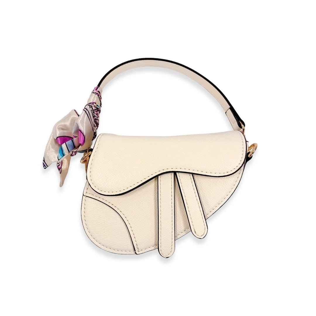 Small Saddle Handbag With Scarf - CAKEWISH
