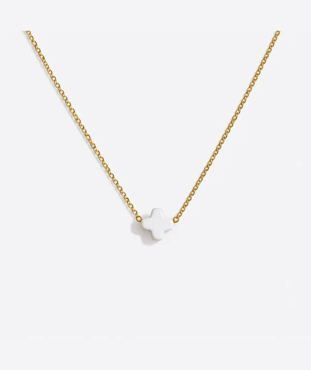 White So Very Blessed Cross Necklace by Ellison + Young - CAKEWISH