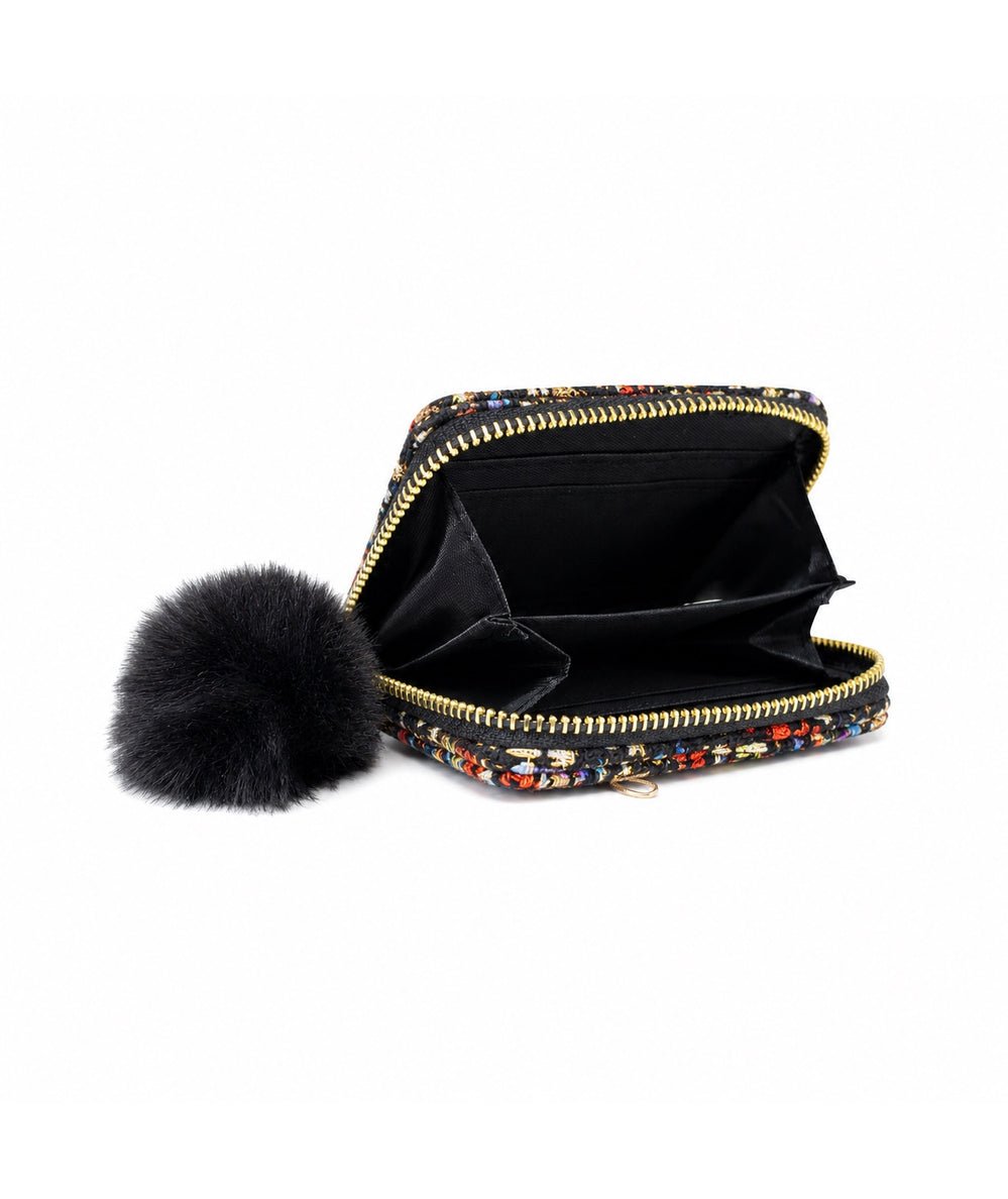 Tweed Wallet with Pom Pom by Zomi Gems - CAKEWISH