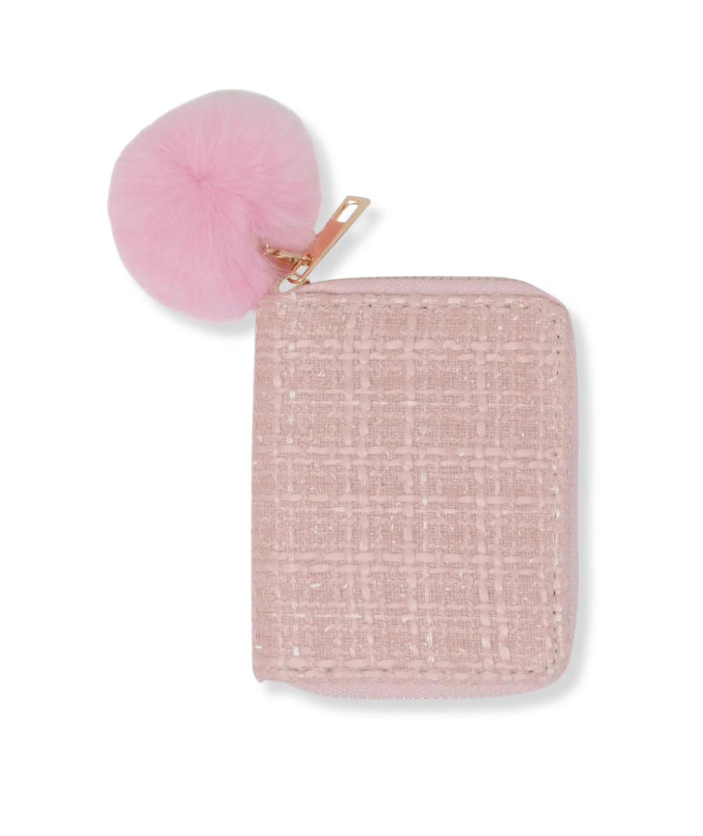 Tweed Wallet with Pom Pom - CAKEWISH
