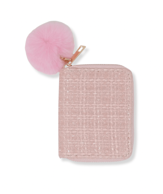 Tweed Wallet with Pom Pom - CAKEWISH