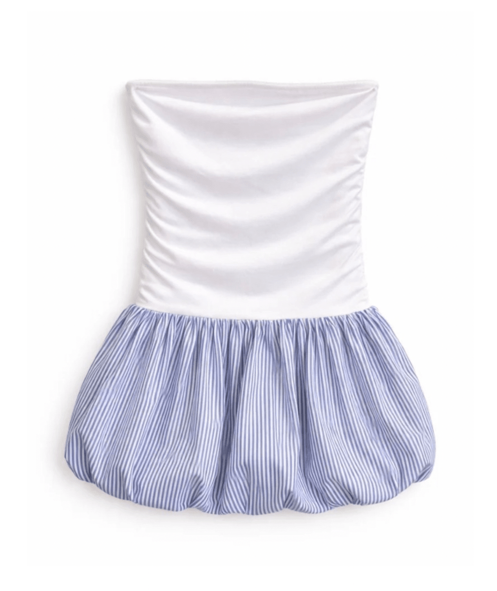 Tween Ally Blue Stripe Bubble Dress - CAKEWISH