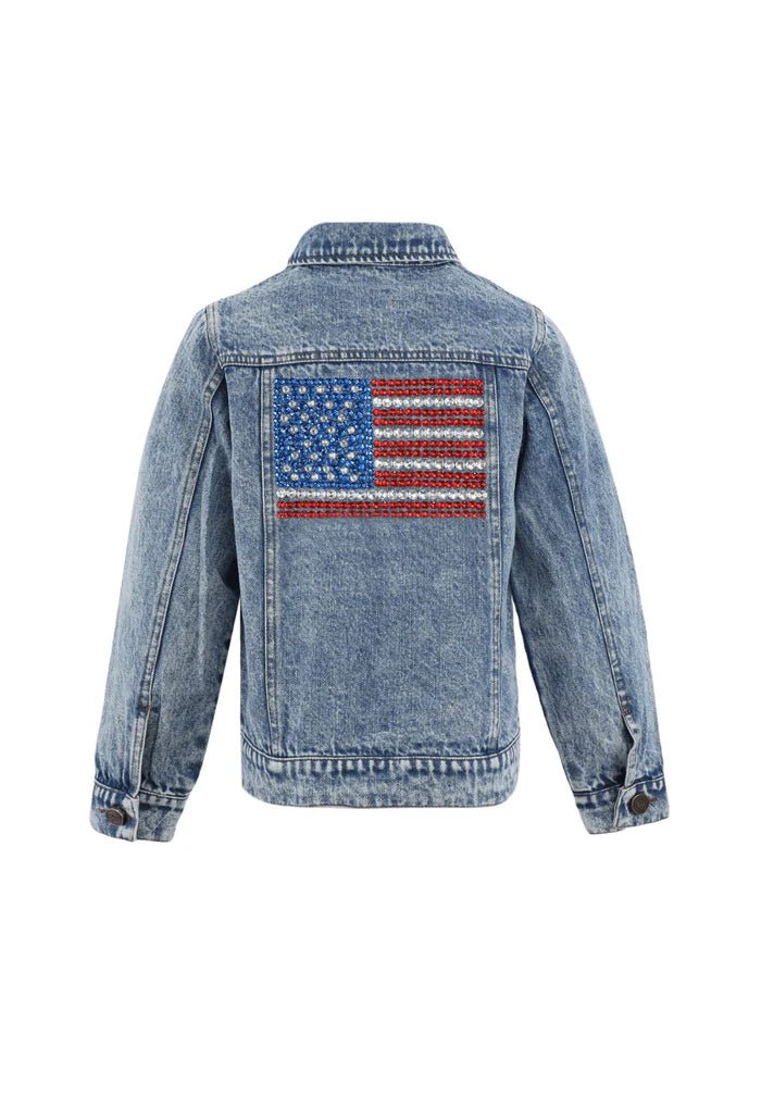 Tween American Flag Denim Jacket - CAKEWISH