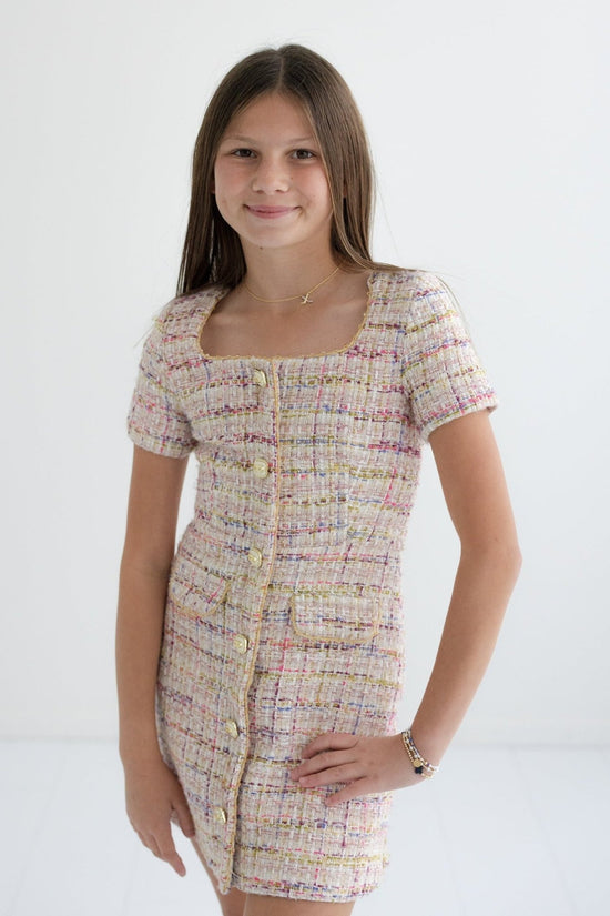 KatieJ NYC Tween Anna Mini Tweed A-Line Dress | CAKEWISH KatieJ NYC Tween Anna Mini Tweed A-Line Dress | CAKEWISH