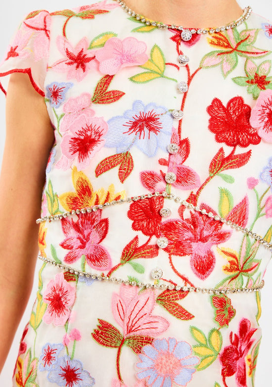 Tween Arabella Embroidered Mini Dress - CAKEWISH