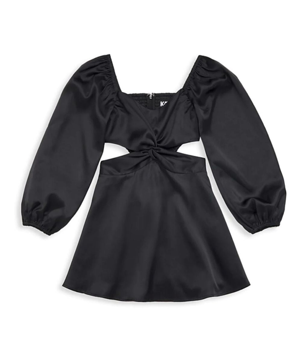 Tween Ari Satin Cut - Out Dress - CAKEWISH