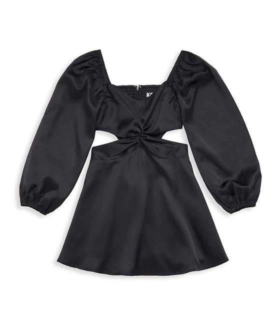 Tween Ari Satin Cut - Out Dress - CAKEWISH