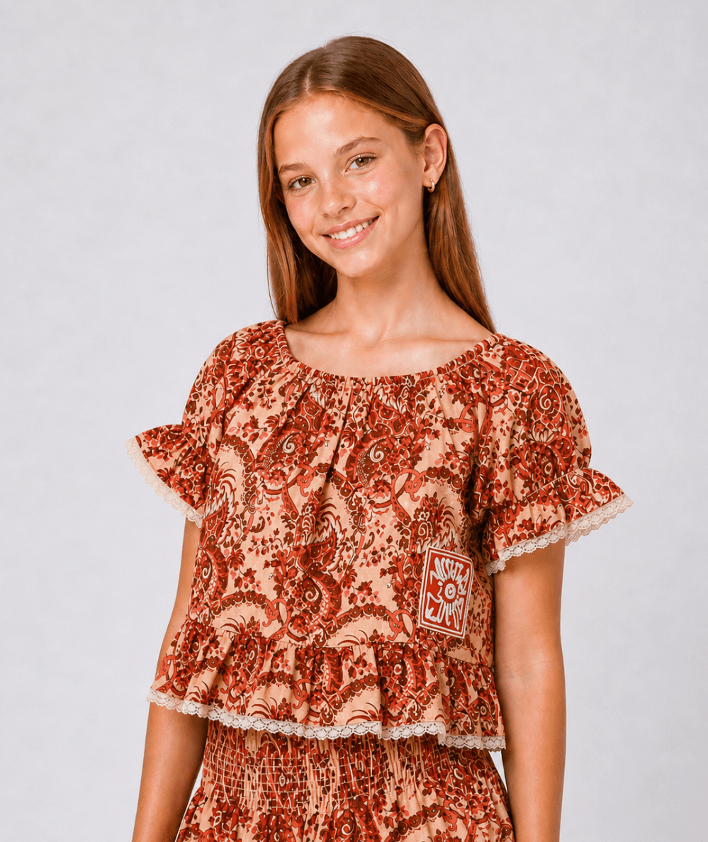 Tween Aster Kids Frill Sleeve Top - CAKEWISH