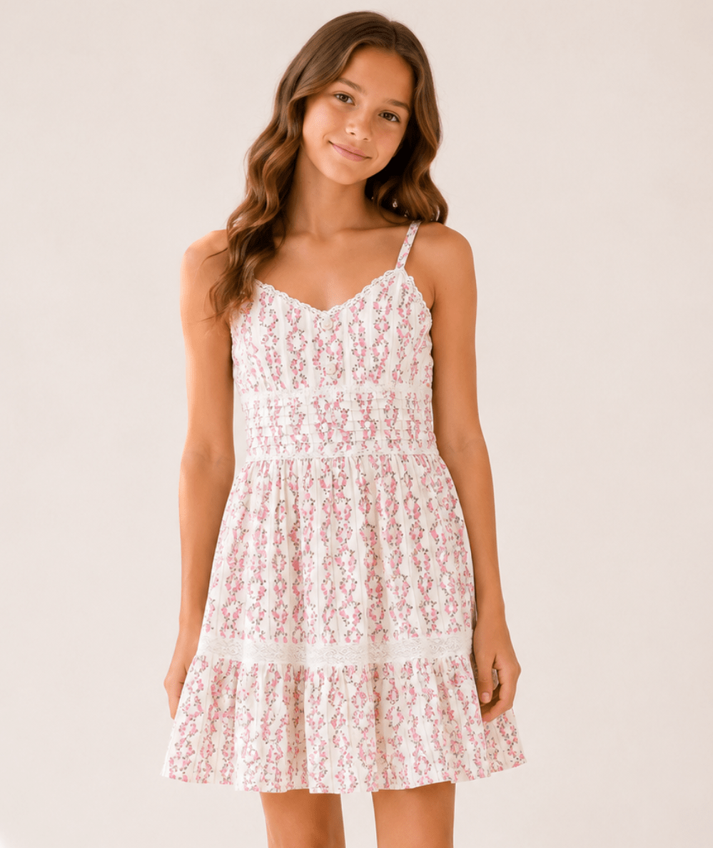 Tween Berry Ice Floral Dress - CAKEWISH