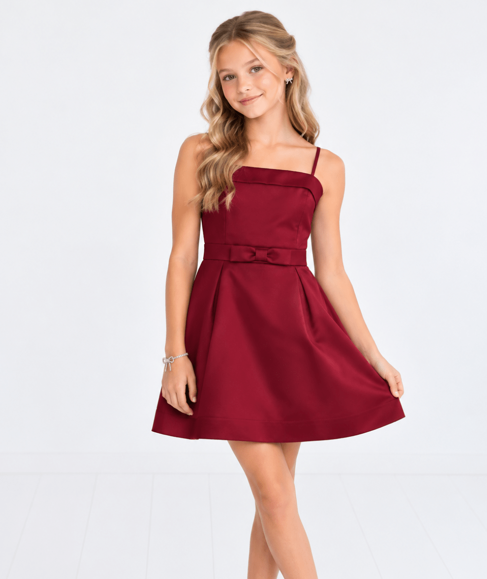 Tween Bessie Burgundy Dress - CAKEWISH