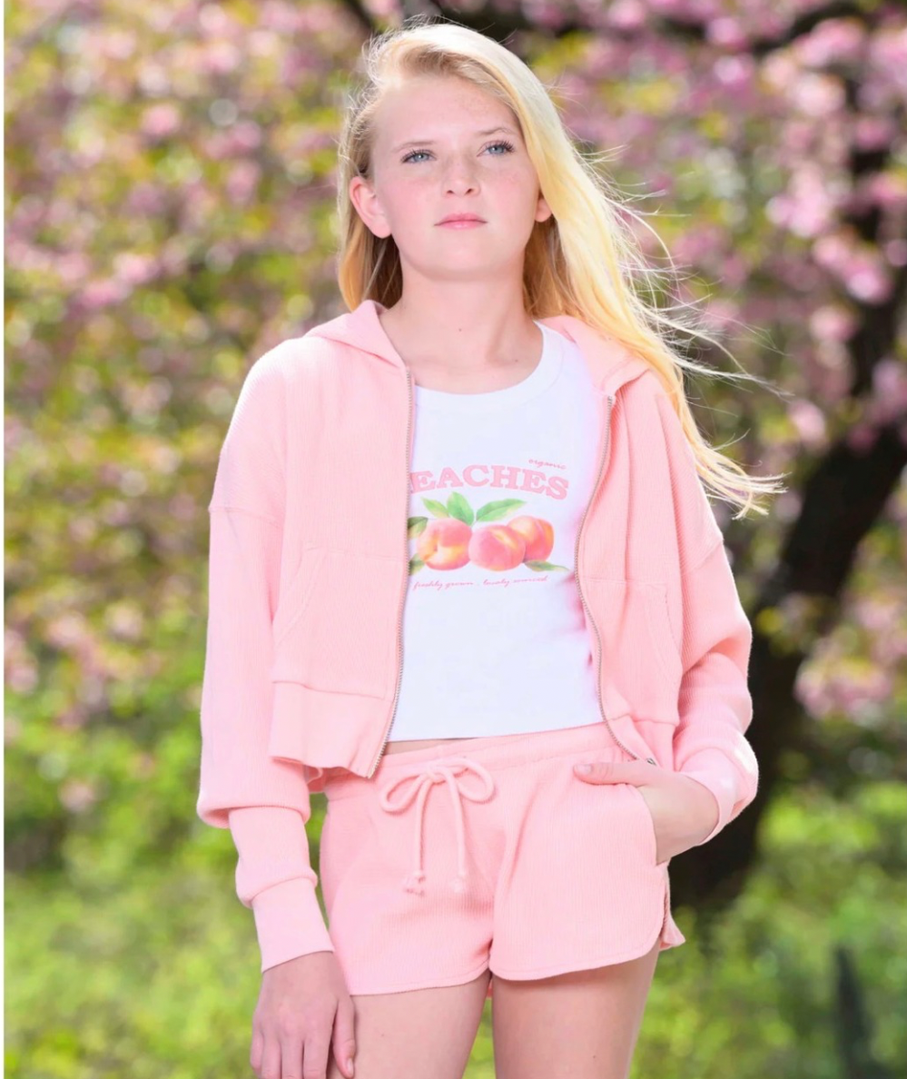 Tween Brynn Waffle Short in Apricot Blush - CAKEWISH