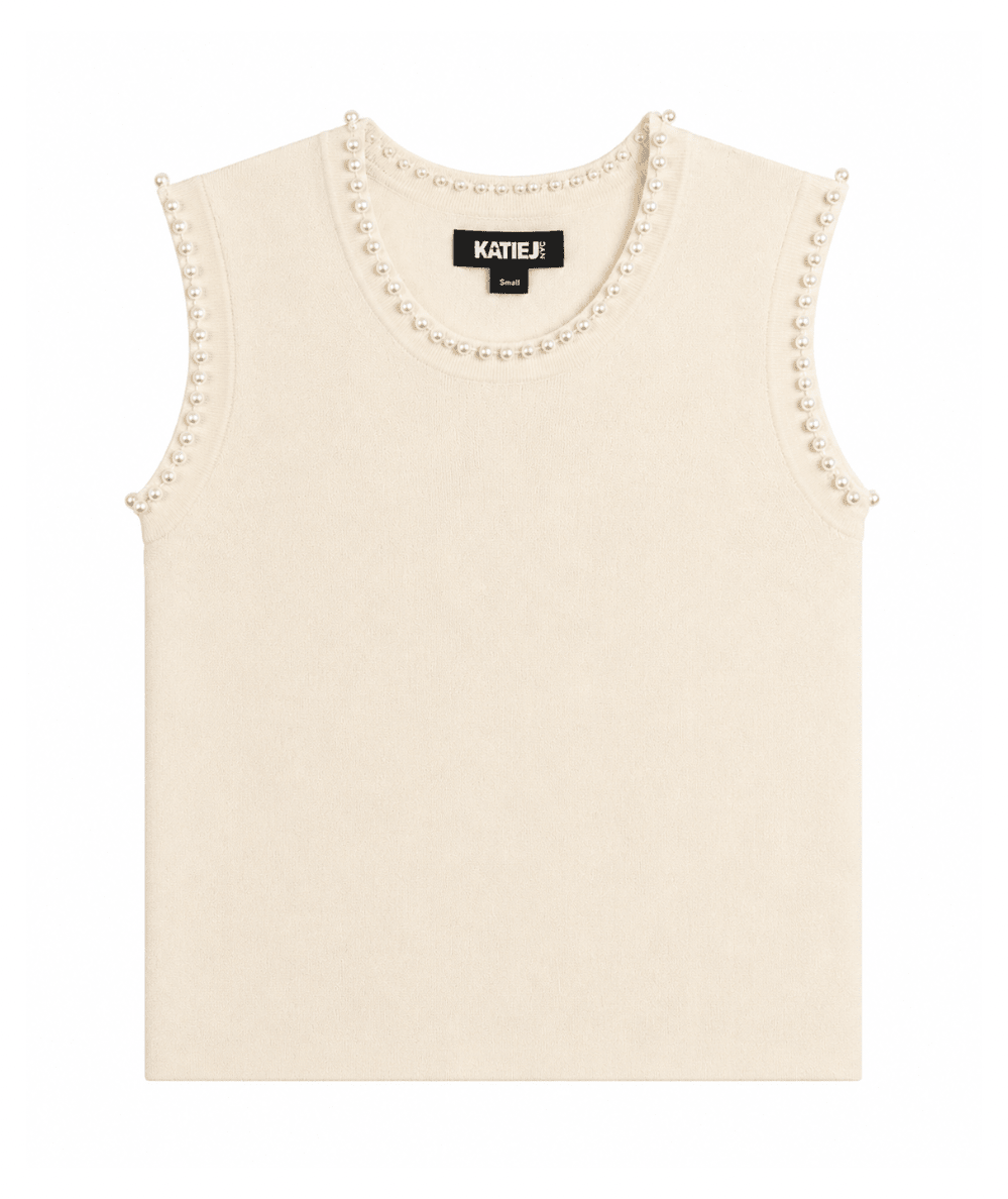 Tween Buffy Pearl Trim Knit Top - CAKEWISH