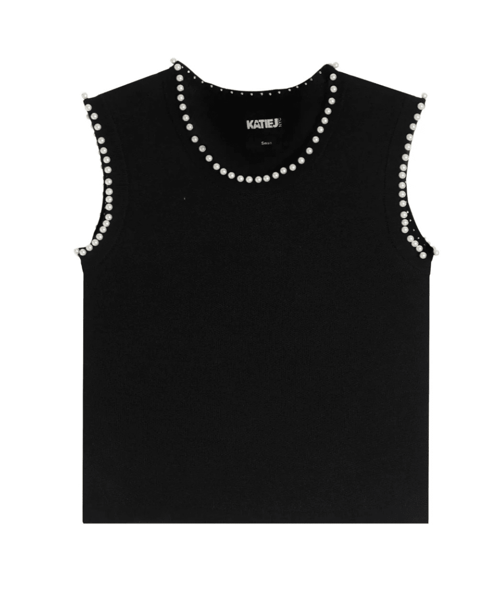 Tween Buffy Pearl Trim Knit Top - CAKEWISH