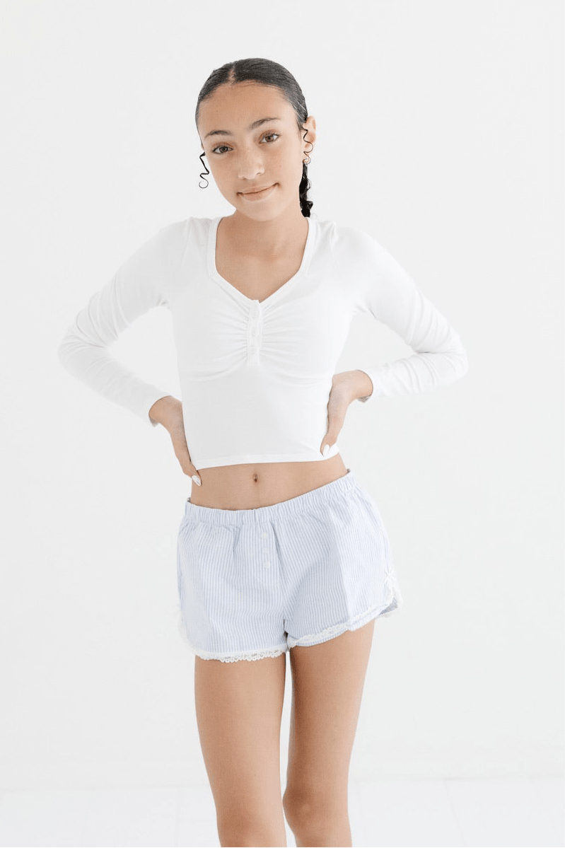 Tween Caprice Lace Trimmed Lounge Shorts - CAKEWISH
