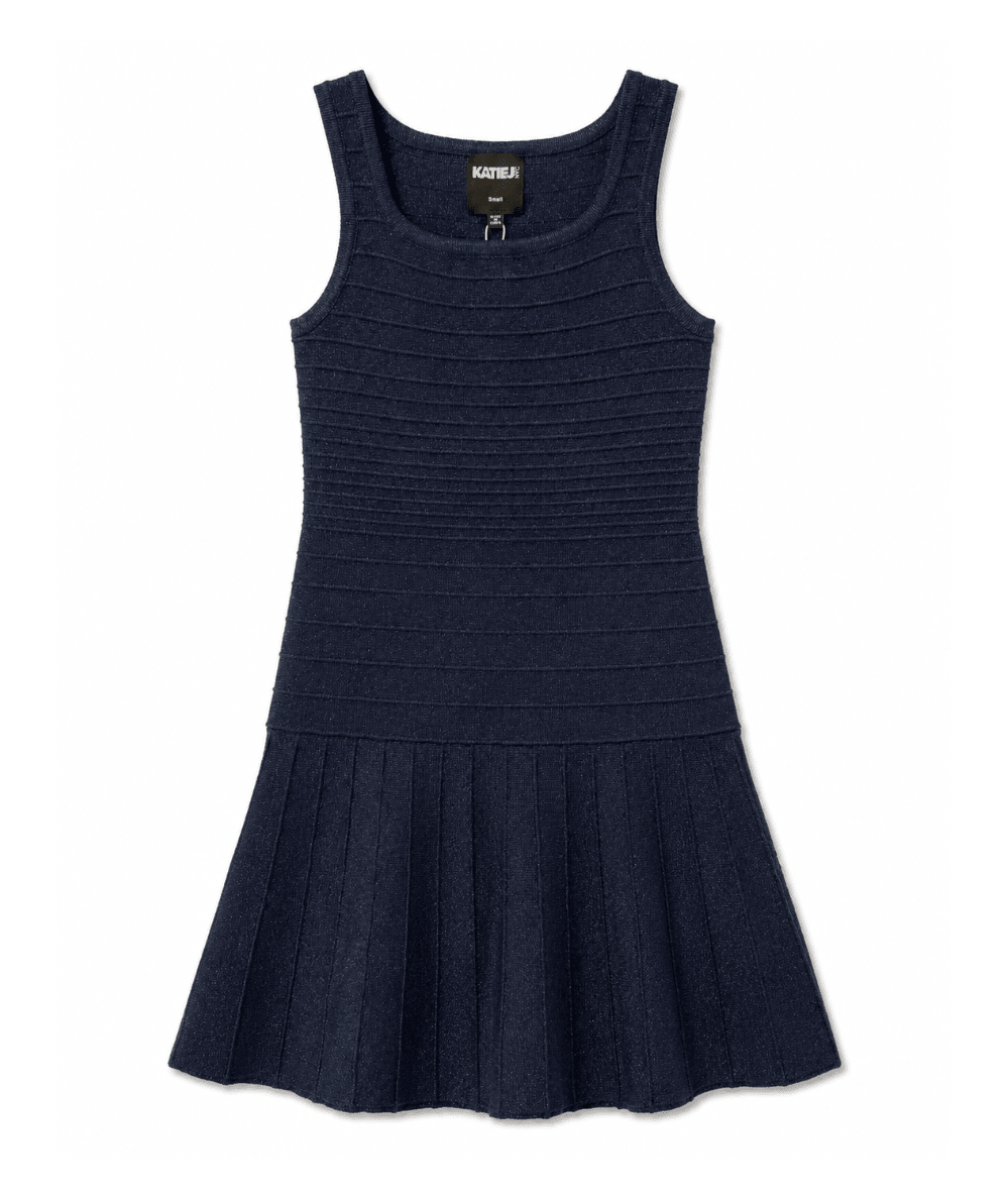 KatieJ NYC Tween Carrie Ann Shimmer Dress in Navy Navy Blue / XL (14)