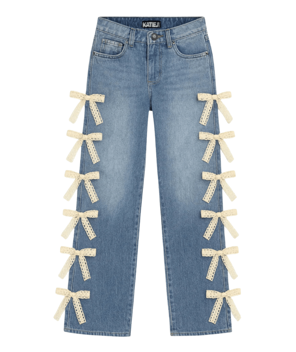 Tween Chicago Low Rise Jeans with Lace Bows - CAKEWISH