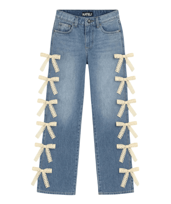 Tween Chicago Low Rise Jeans with Lace Bows - CAKEWISH