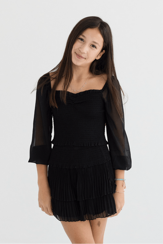 Tween Chloe Sheer Long Sleeve Top - CAKEWISH