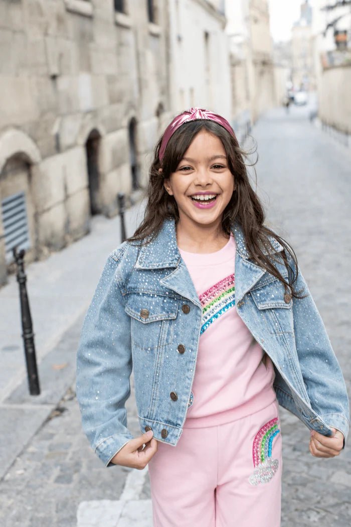 Tween Crystal Bow Denim Jacket - CAKEWISH