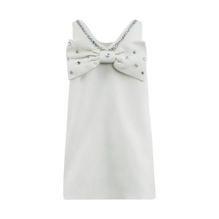 crystal heart denim bow dress Lola + The Boys Lavender Crystal Heart Denim Bow Dress, 5