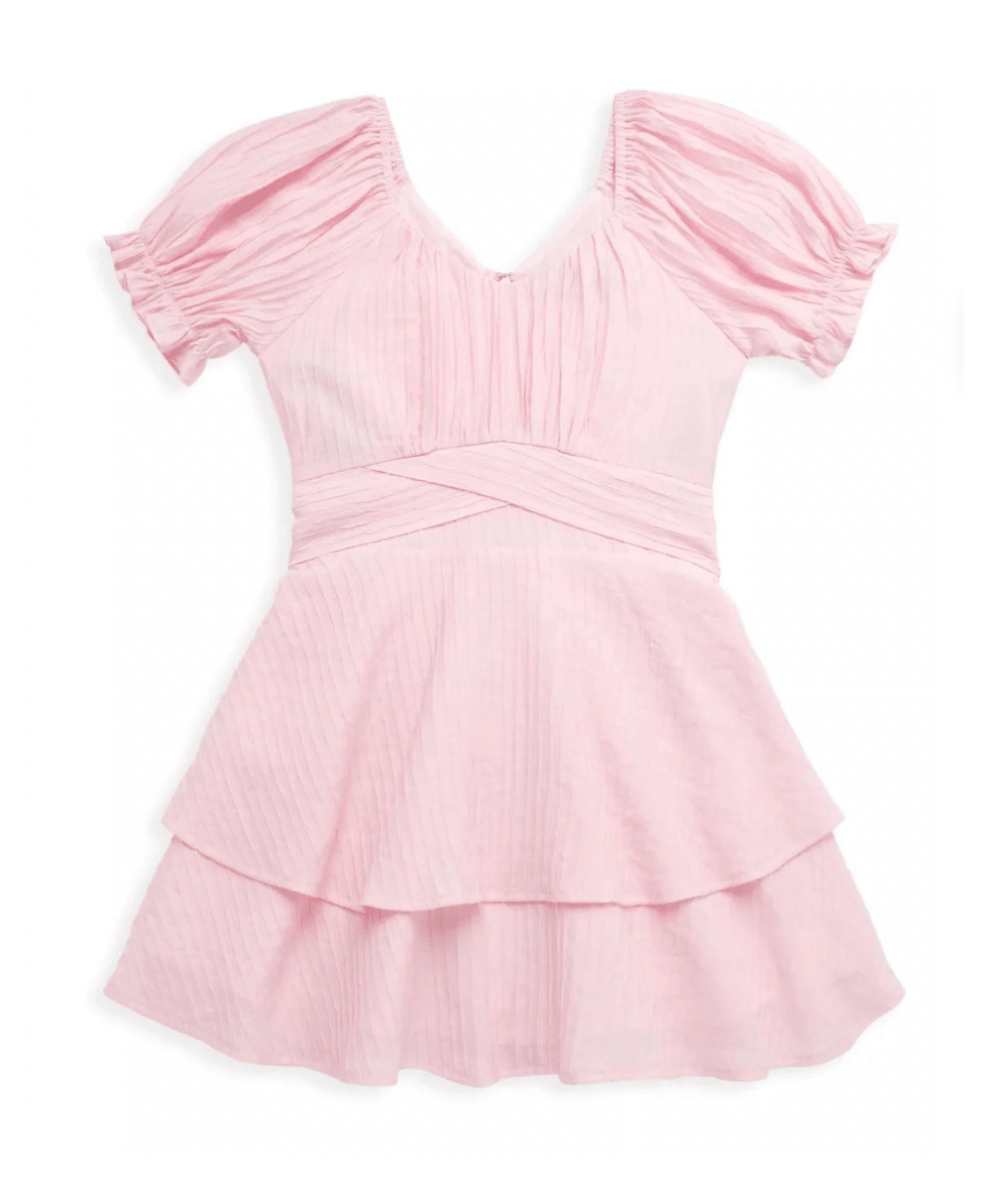 Tween Delilah Solid Tie-Waist Dress - CAKEWISH