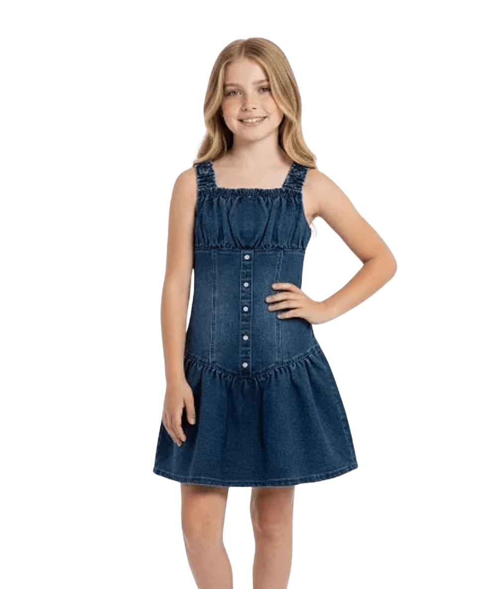Tween Denim Drop Waist Dress - CAKEWISH