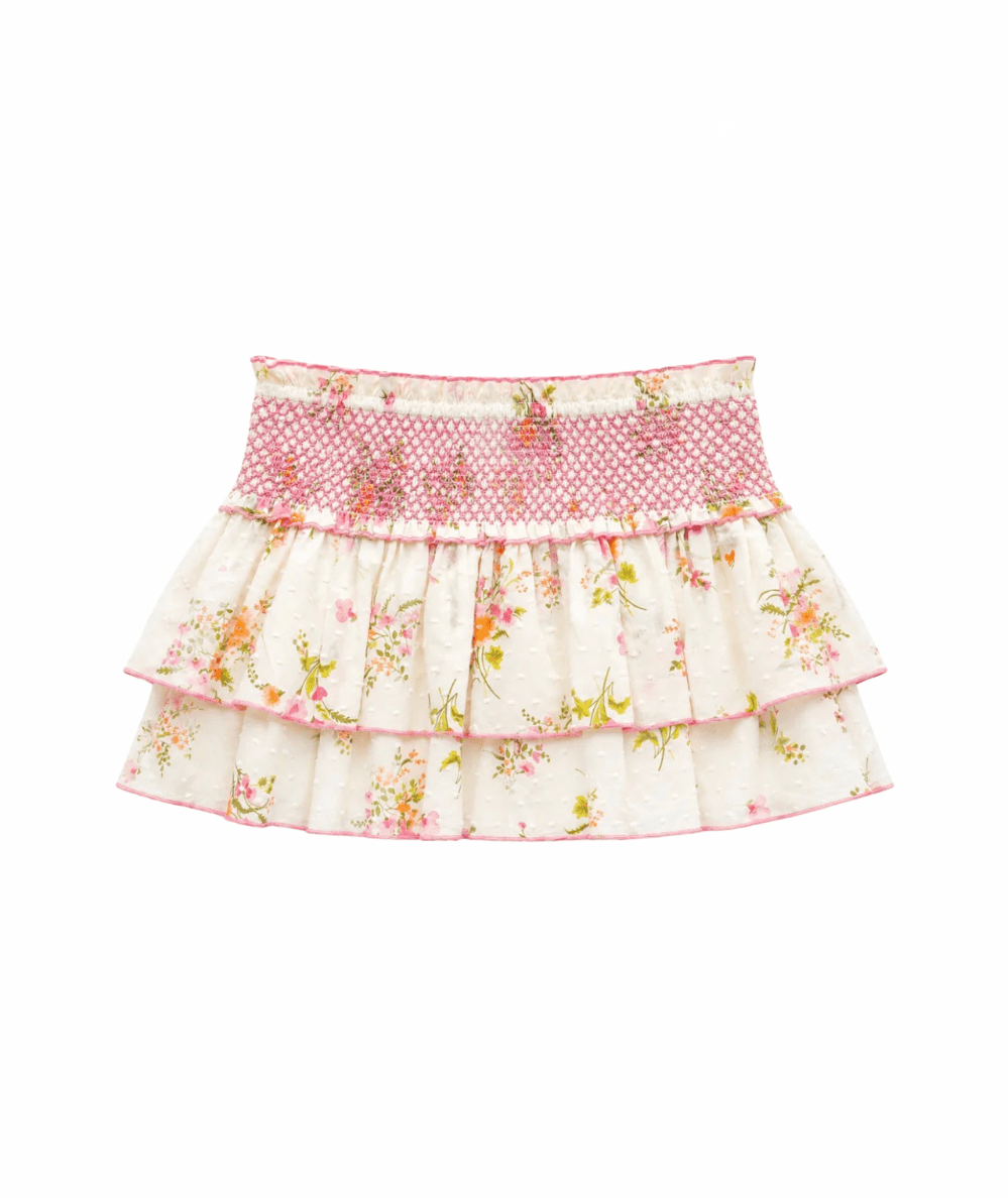 Tween Dominique Smocked Waist Ruffle Skort - CAKEWISH