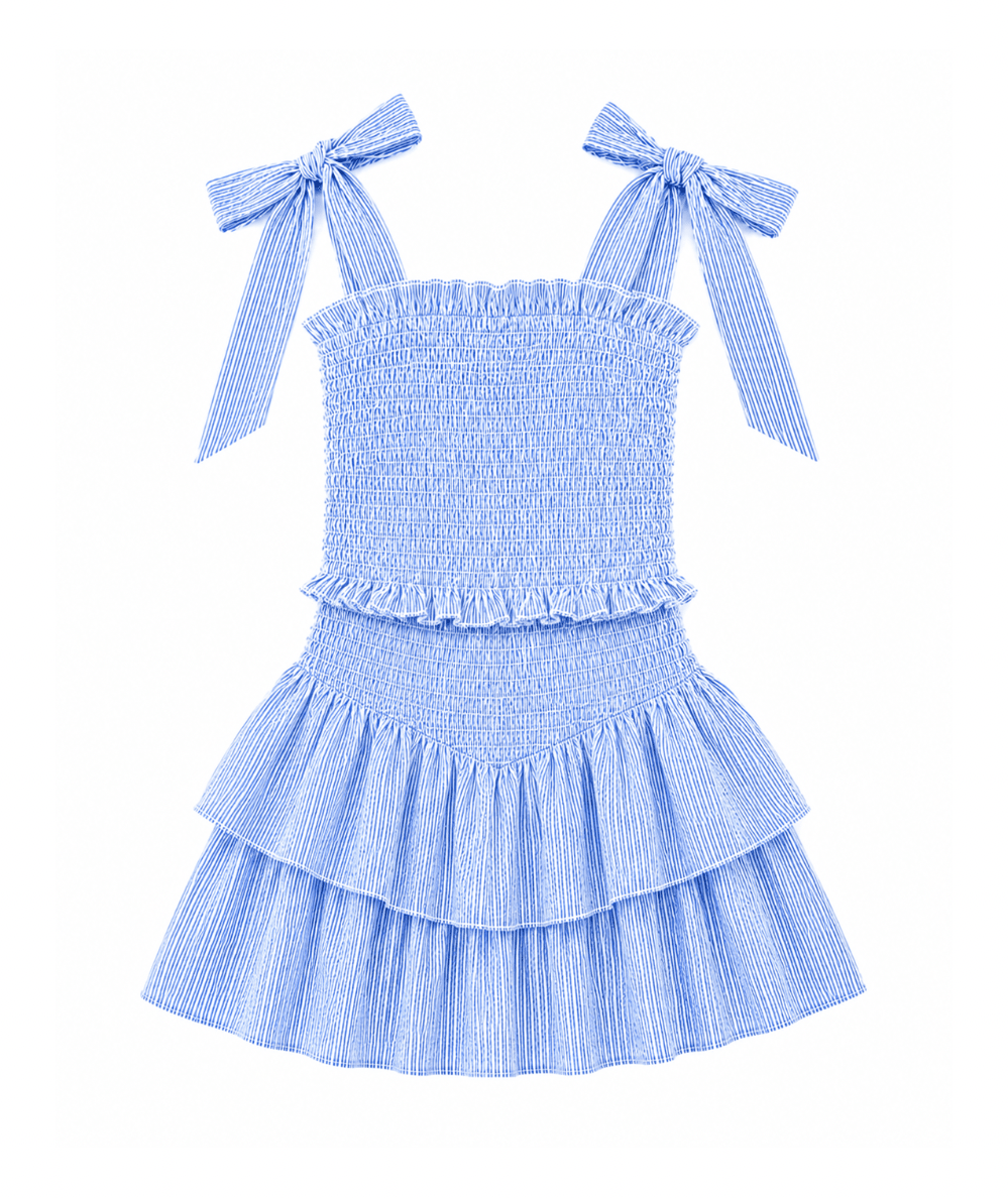 Tween Emerson Smocked Tie Strap Dress - CAKEWISH