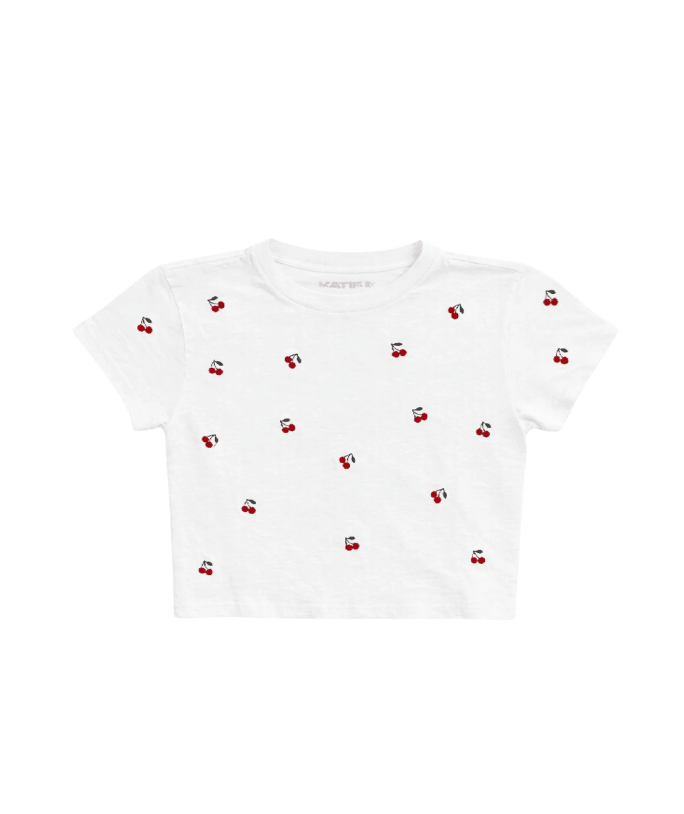 Tween Fearless Embroidered Mini Cherry Tee - CAKEWISH