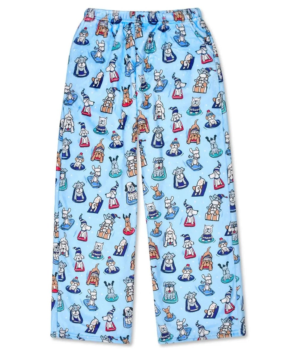 Iscream Tween Festive Fuzzy Pants in Polar Pups featuring comfortable elastic waistband - CAKEWISH.