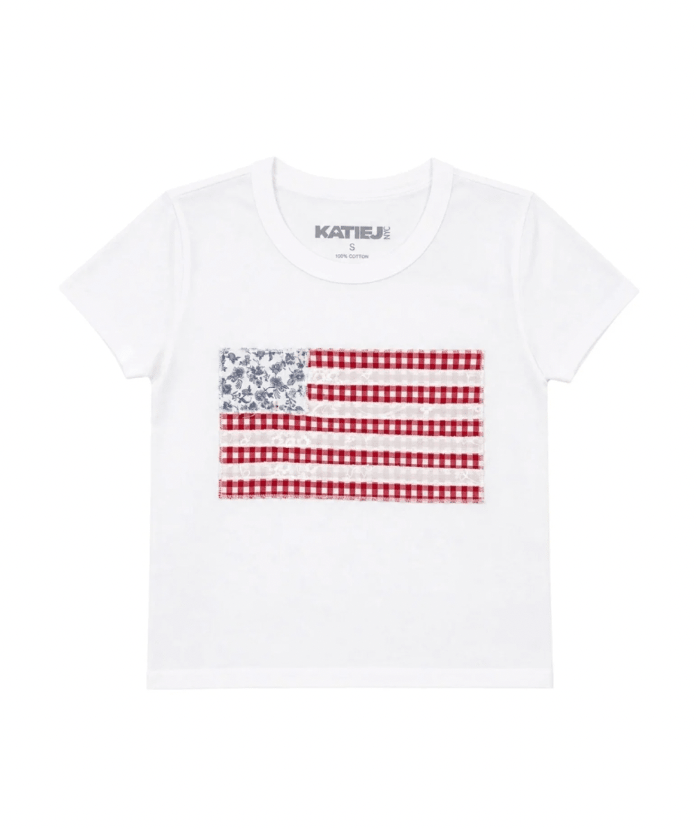 Tween Flag Patch Graphic Tee - CAKEWISH