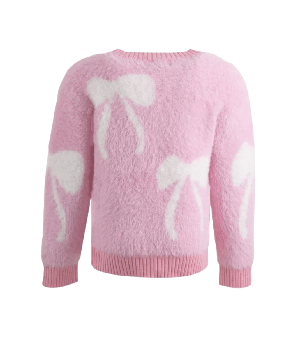 Back of the Lola & the Boys Tween Fuzzy Bow Cardigan - CAKEWISH