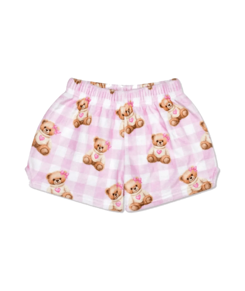 Back pocket on the Tween Fuzzy Plush Shorts in Beary Coquette by Iscream - CAKEWISH.