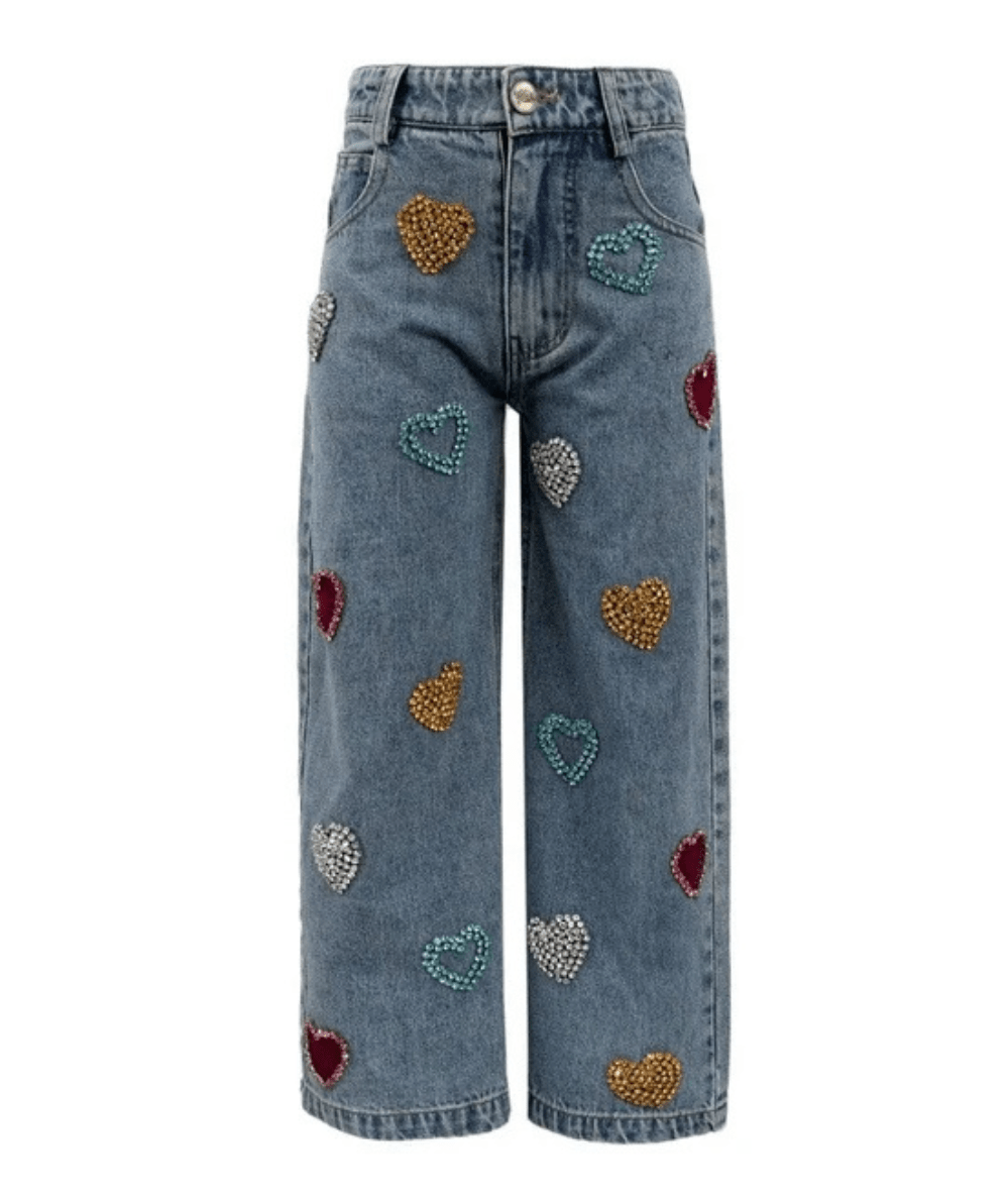 Tween Gems Rainbow Heart Jeans - CAKEWISH
