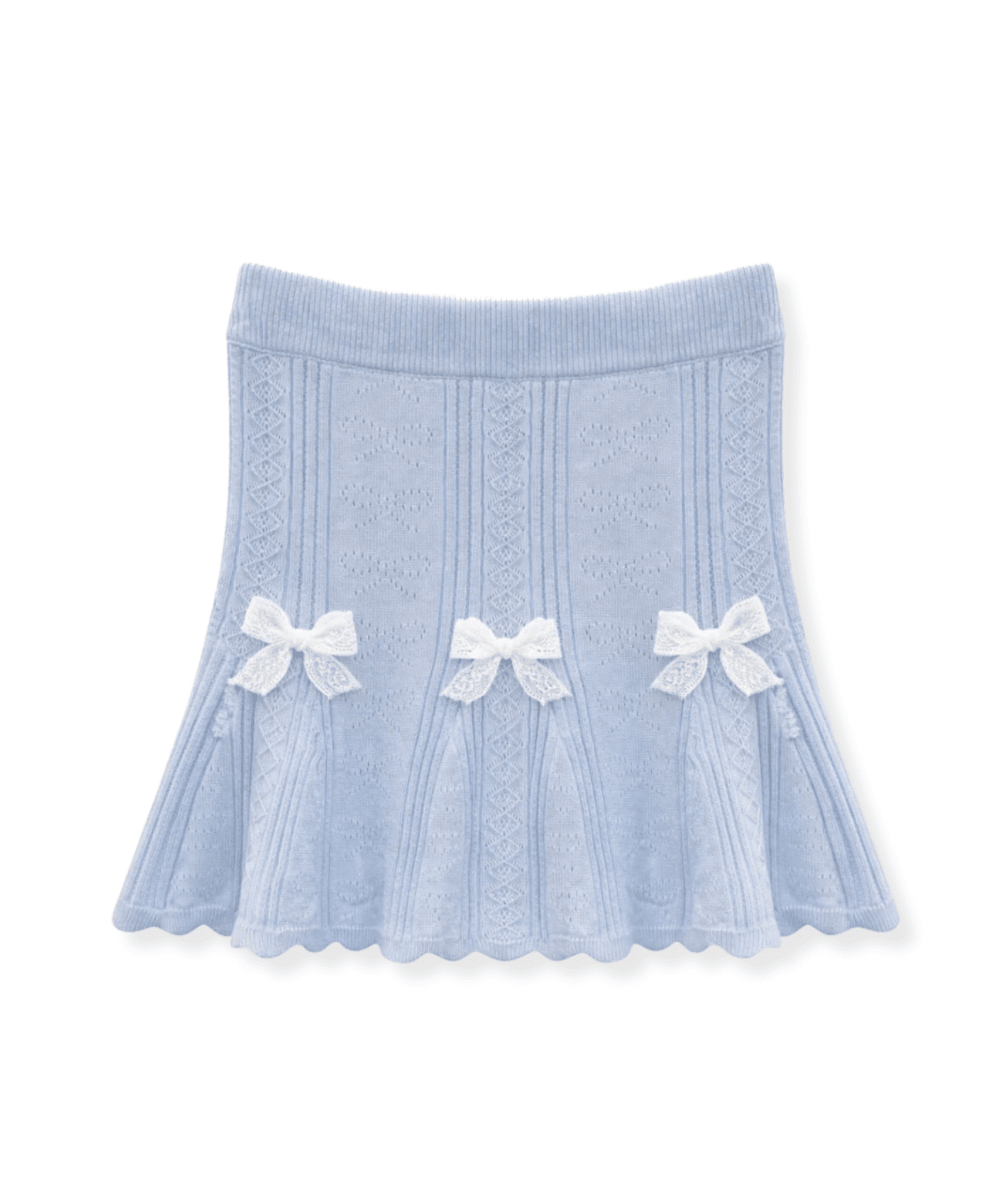 Tween Gracyn Knit Skirt with Bows - CAKEWISH